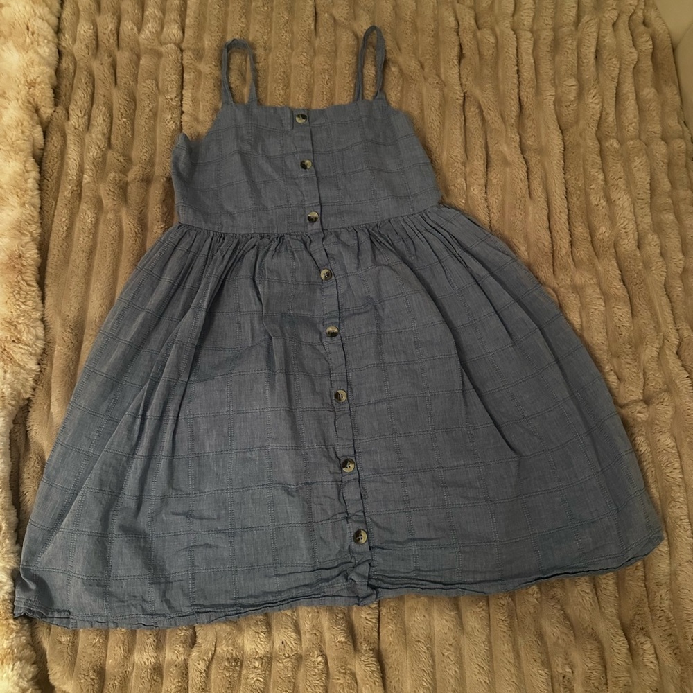 Cat & Jack Gray Buttoned Pleated Sundress